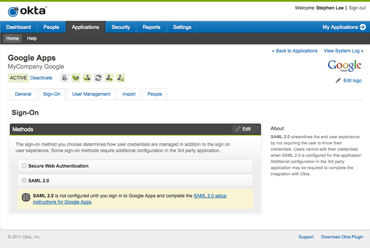 Single Sign-On for Google Apps