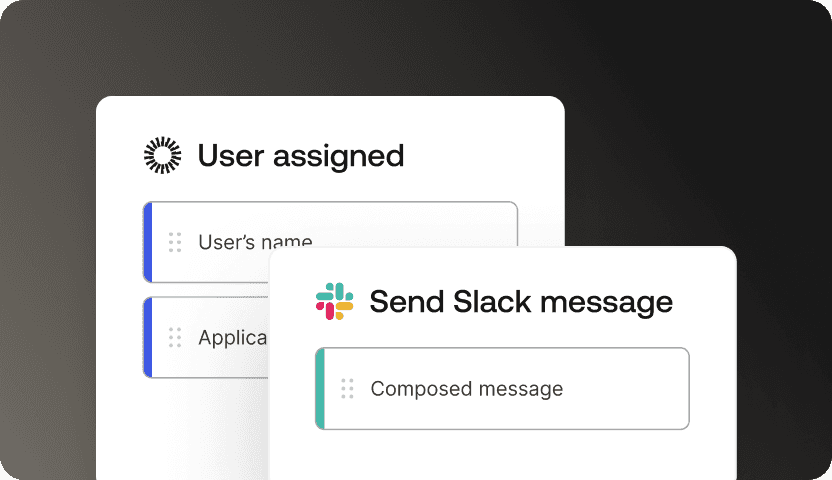 A graphic showing what programs a user is assigned to and the option to send a Slack message.
