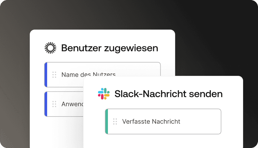 A graphic showing what programs a user is assigned to and the option to send a Slack message.