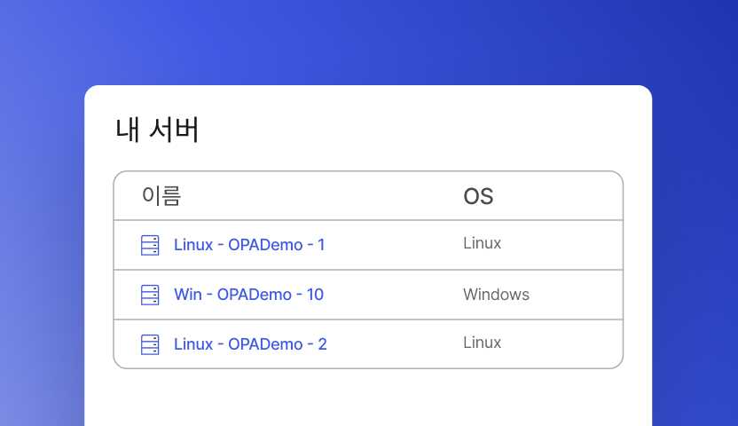 A graphic of a list of a user’s servers.