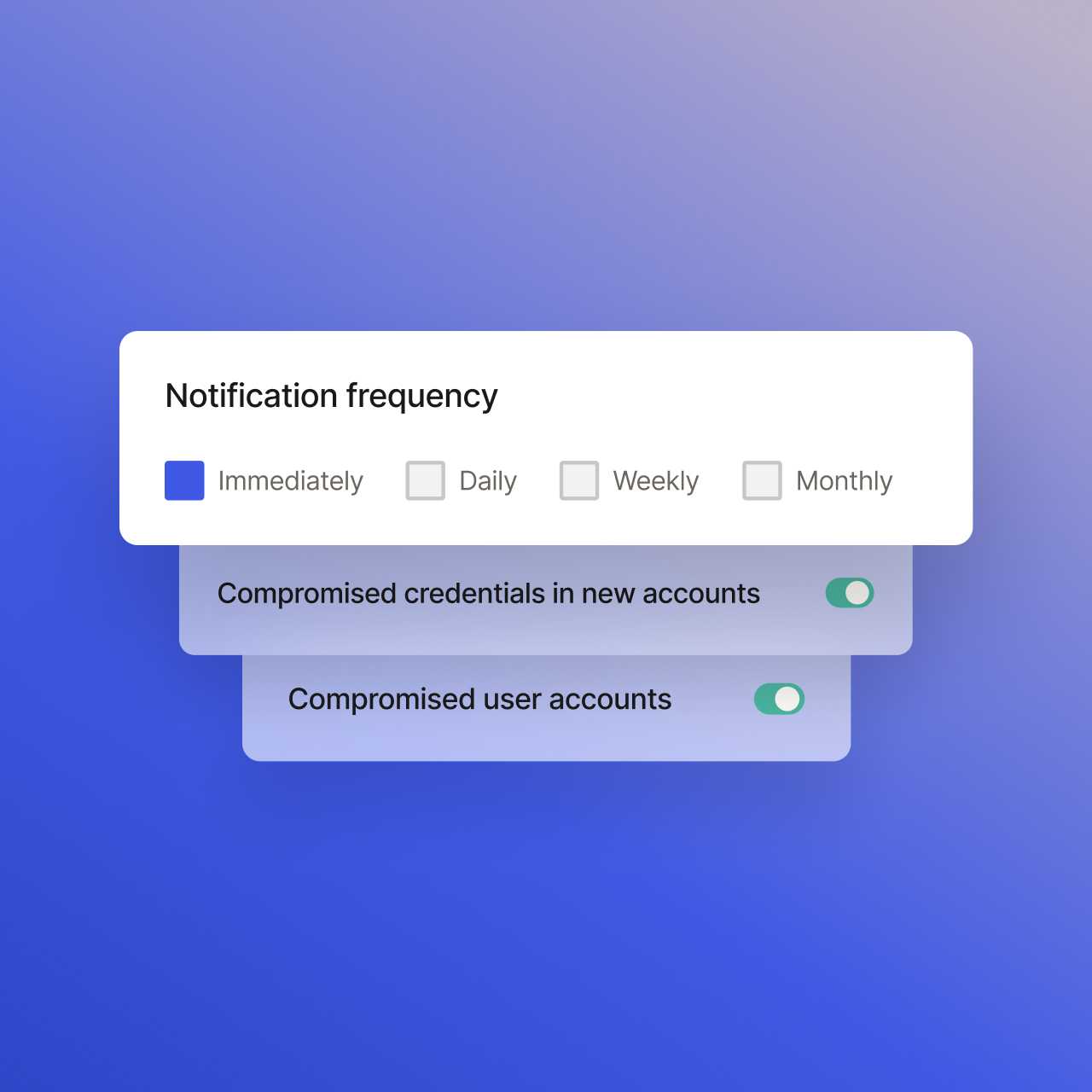 Three banners layered on one another showing different kinds of notifications and how you can customize them