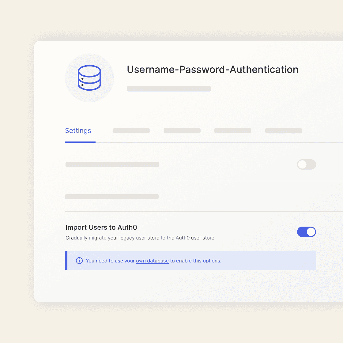 Graphic showing a User Migration experience.