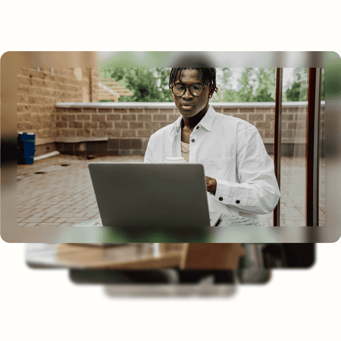 Image of a man using his laptop. 
