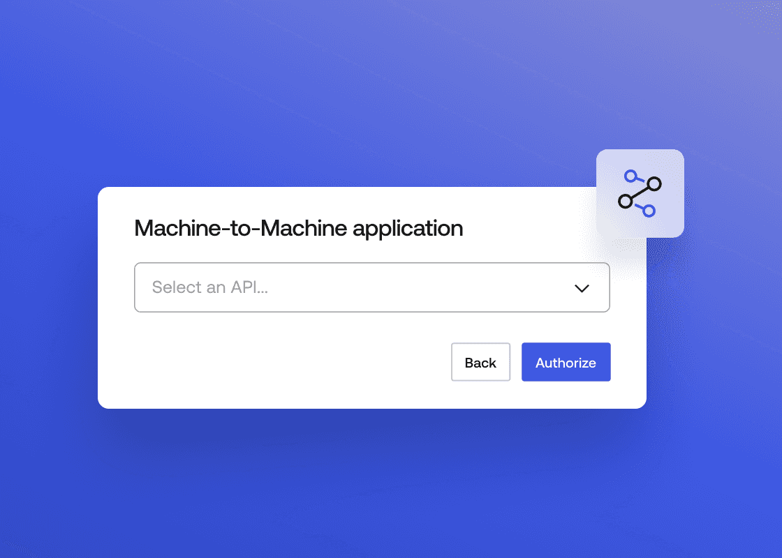 A machine-to-machine application pop-up. 