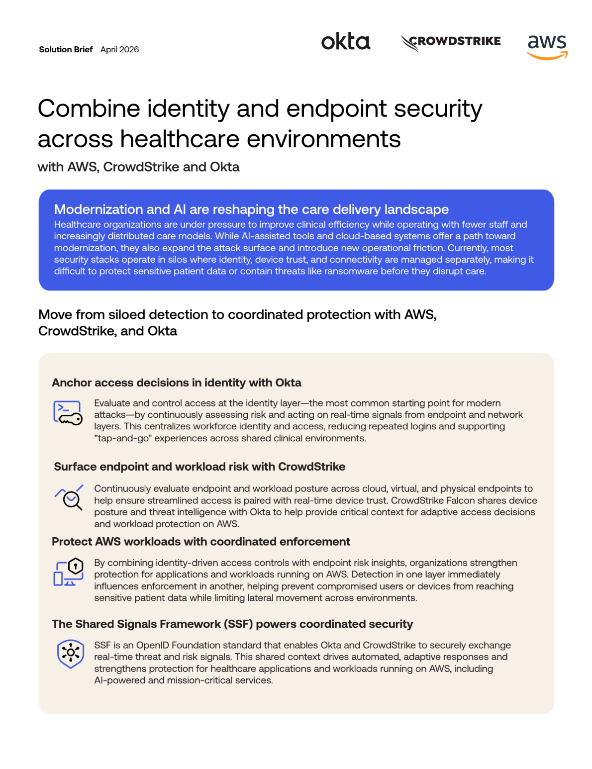 Okta CrowdStrike AWS Healthcare Identity Endpoint Security thumbnail