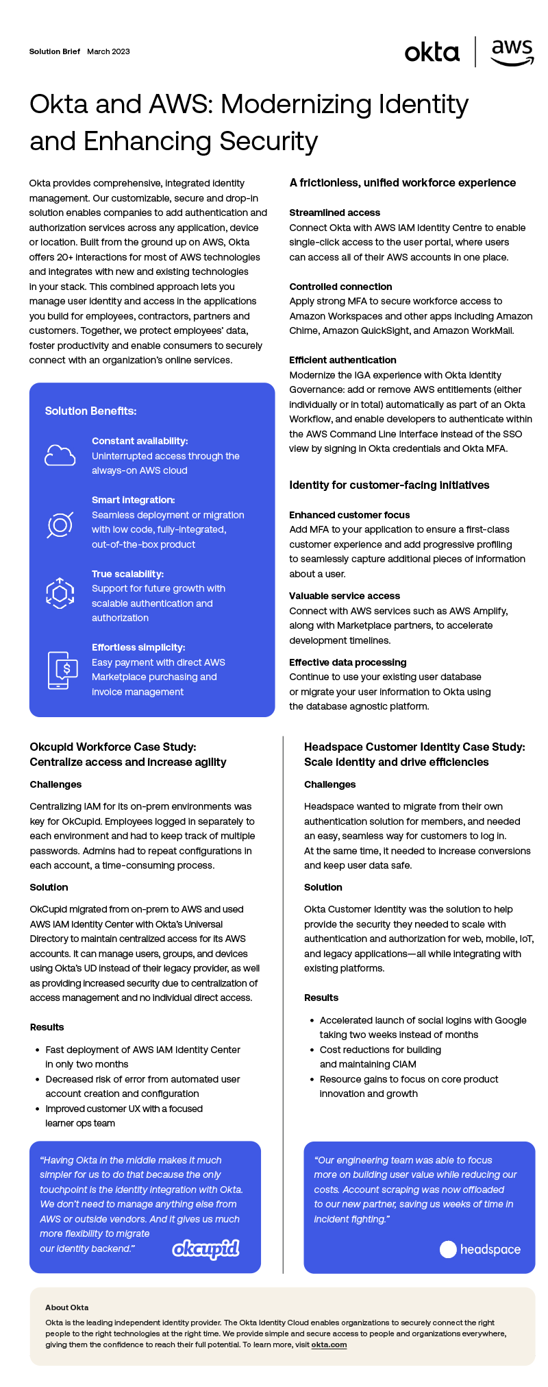 Infographic: Okta and AWS: Modernizing Identity and Enriching Security
