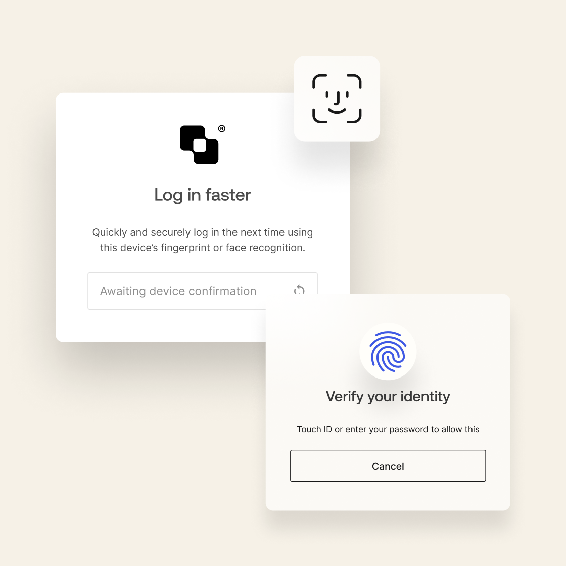 Graphic highlighting passwordless experience.