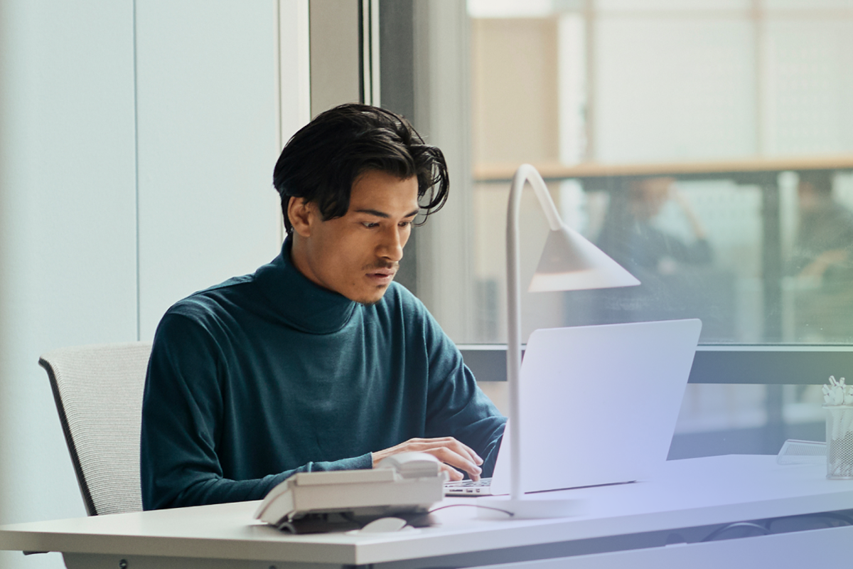 Man working on laptop