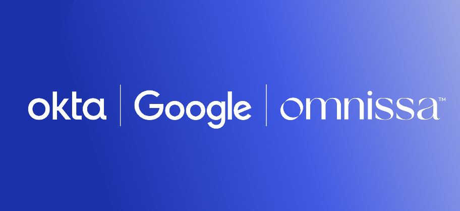 Okta logo, Google logo, Omnissa logo