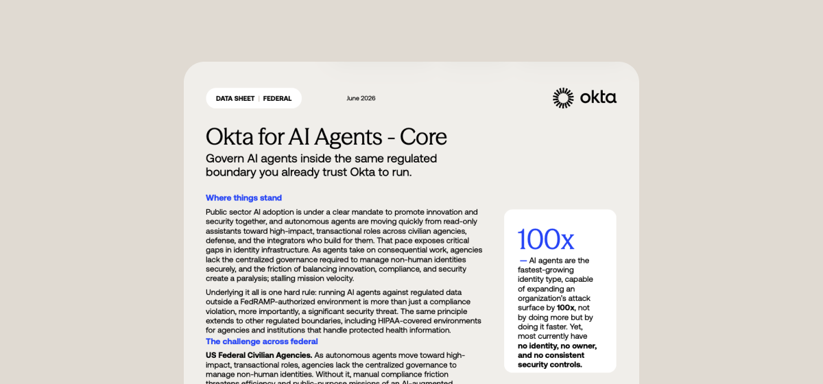 Govern AI Agents Inside Your Regulated Boundary | Okta