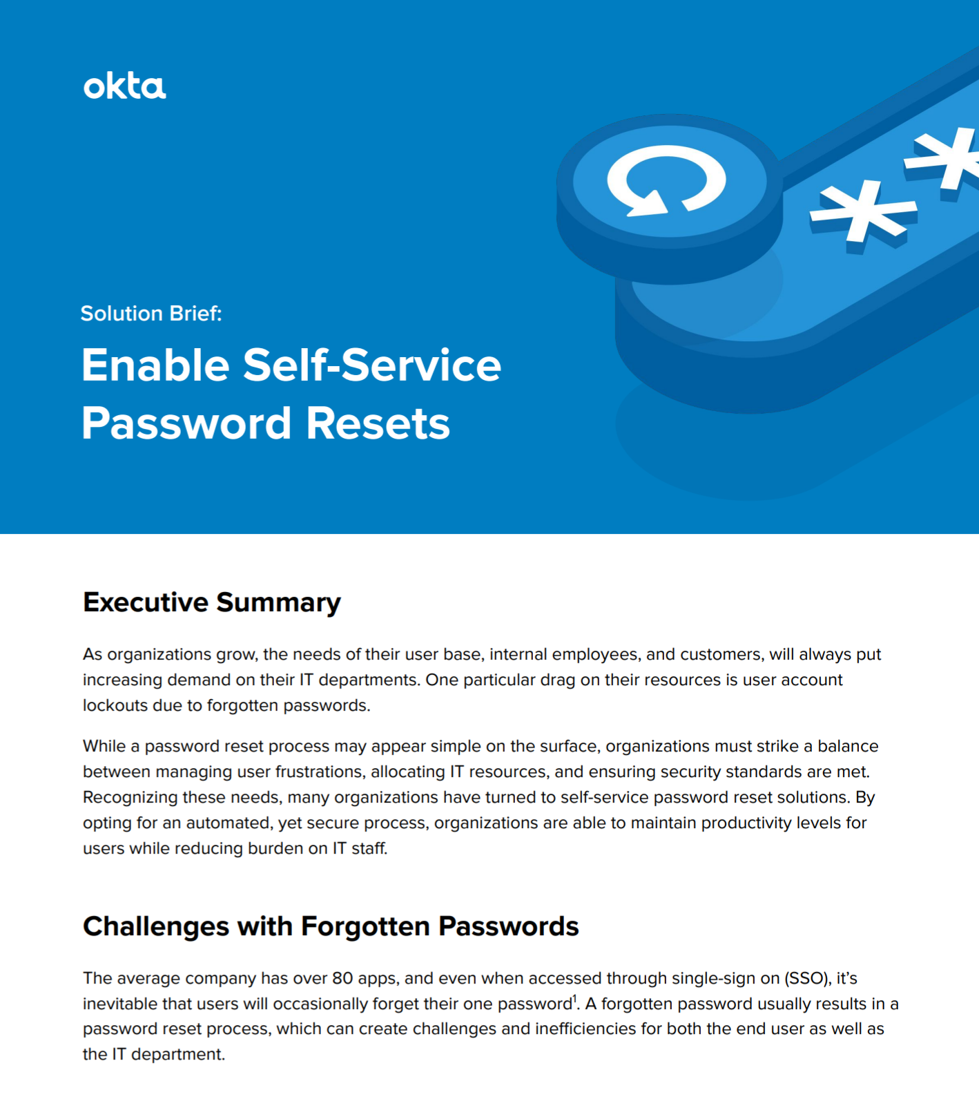 Enable Self-Service Password Resets | Okta
