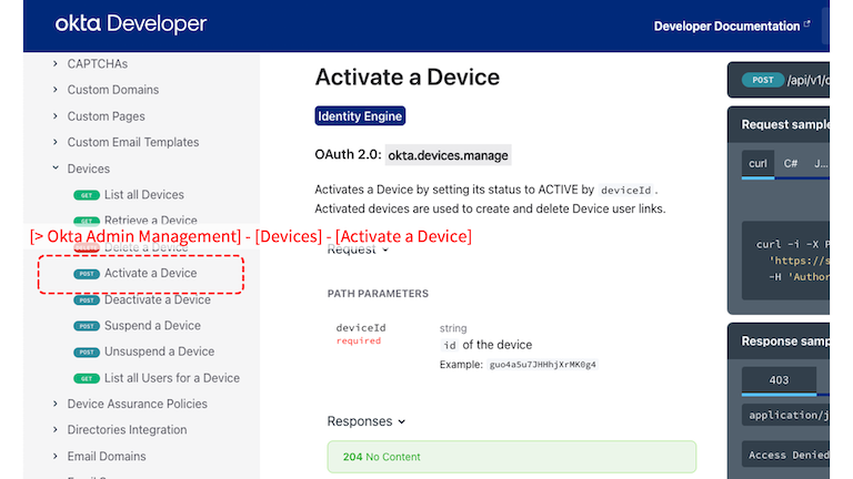 Okta Workflows activatedevice
