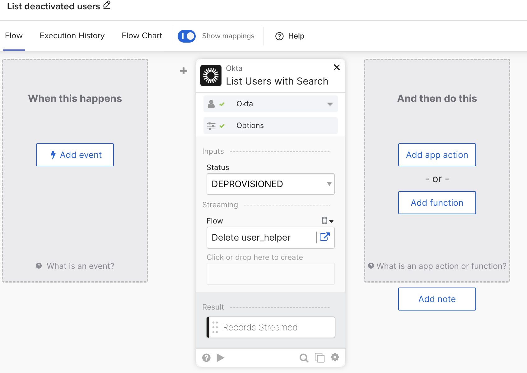List deactivated users flow.