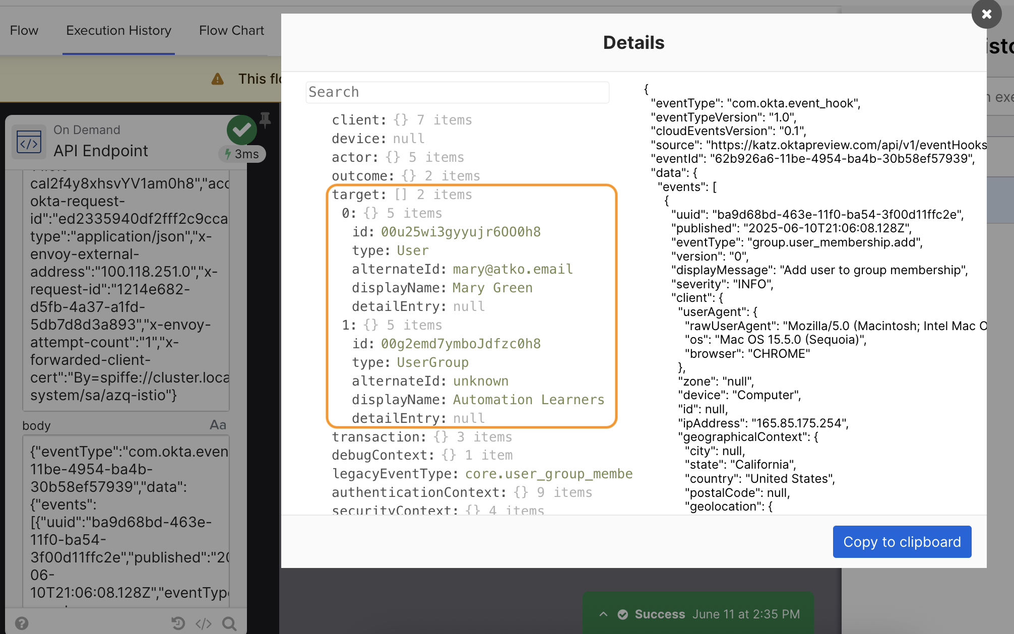 Viewing JSON.