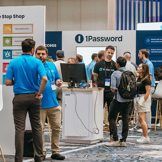 1Password booth at Oktane.