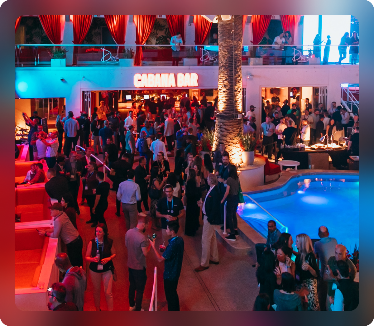 Oktane attendees at party