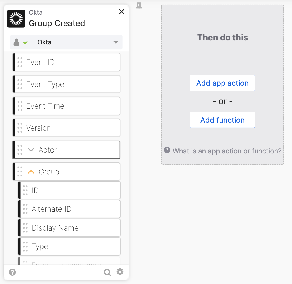 A screenshot of the Okta interface showcasing group creation functionality. 