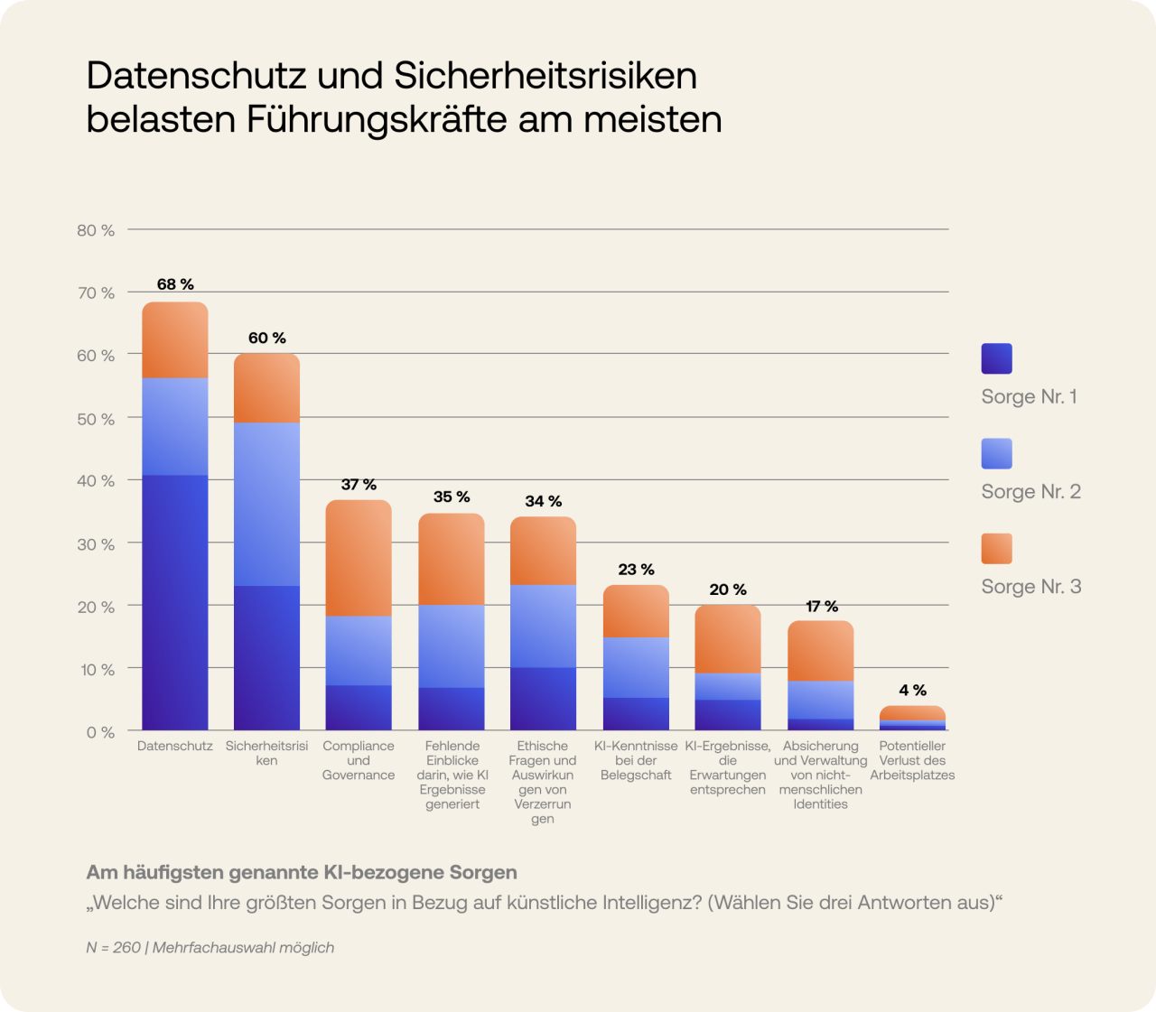 Grafik der größten Bedenken bei der Verwendung von KI