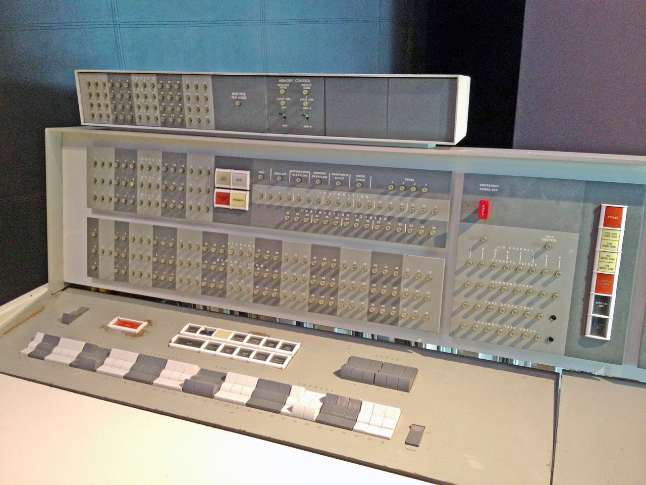 An IBM 7094 mainframe, the home of the original username/password system. 