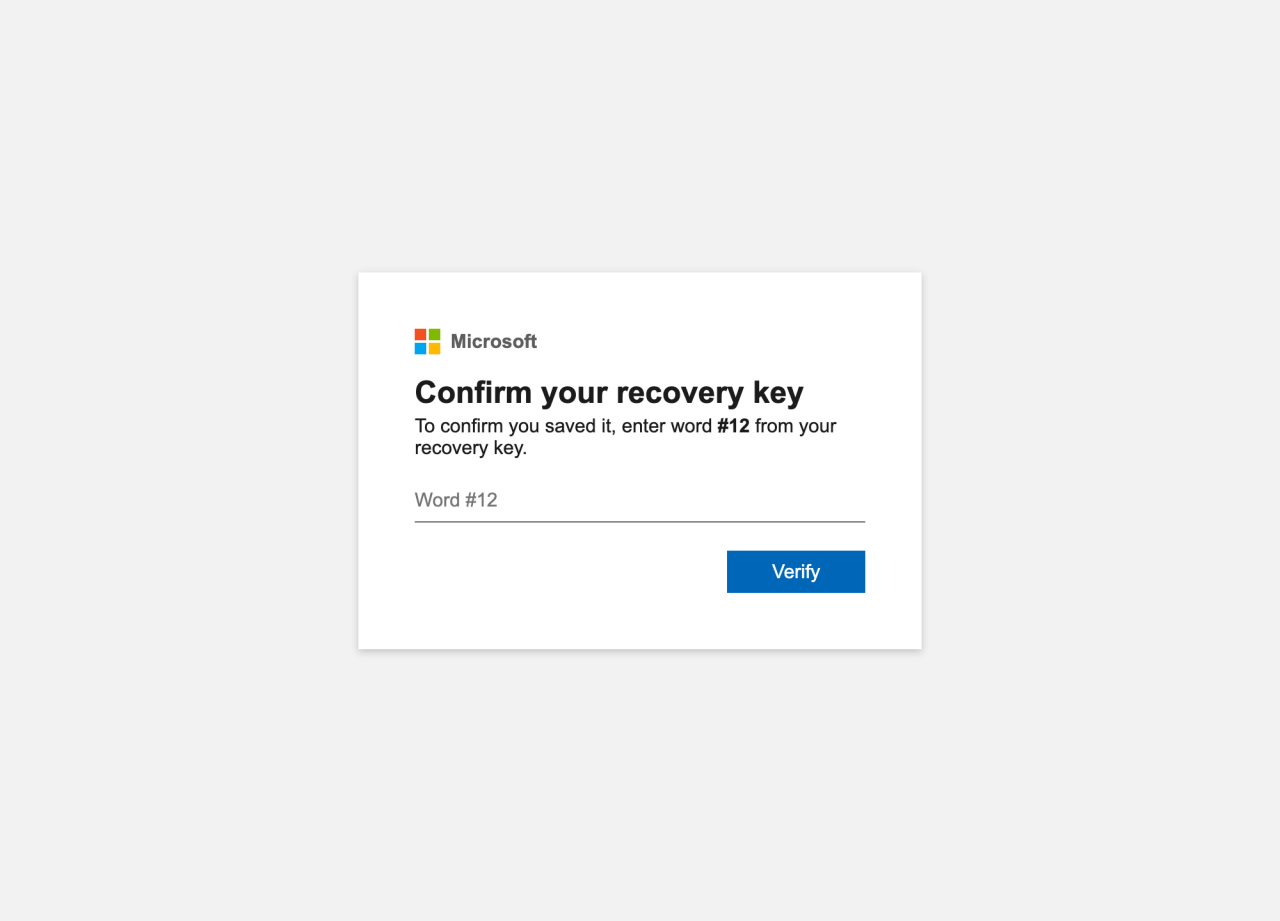 Figure 6. La page de confirmation de la clé d’accès optionnelle O-UNC-066, avec du code extrait du kit de phishing