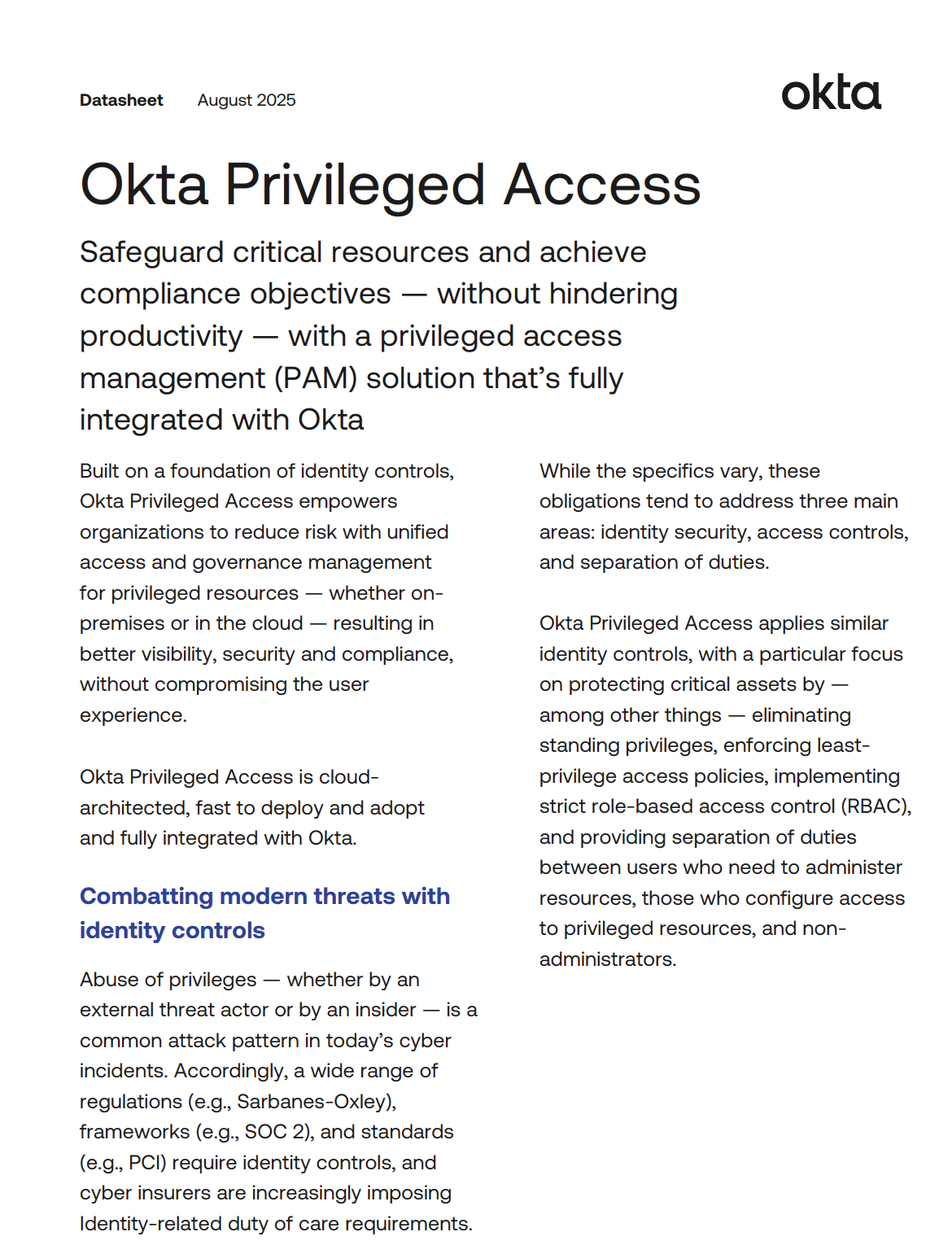 Okta Privileged Access