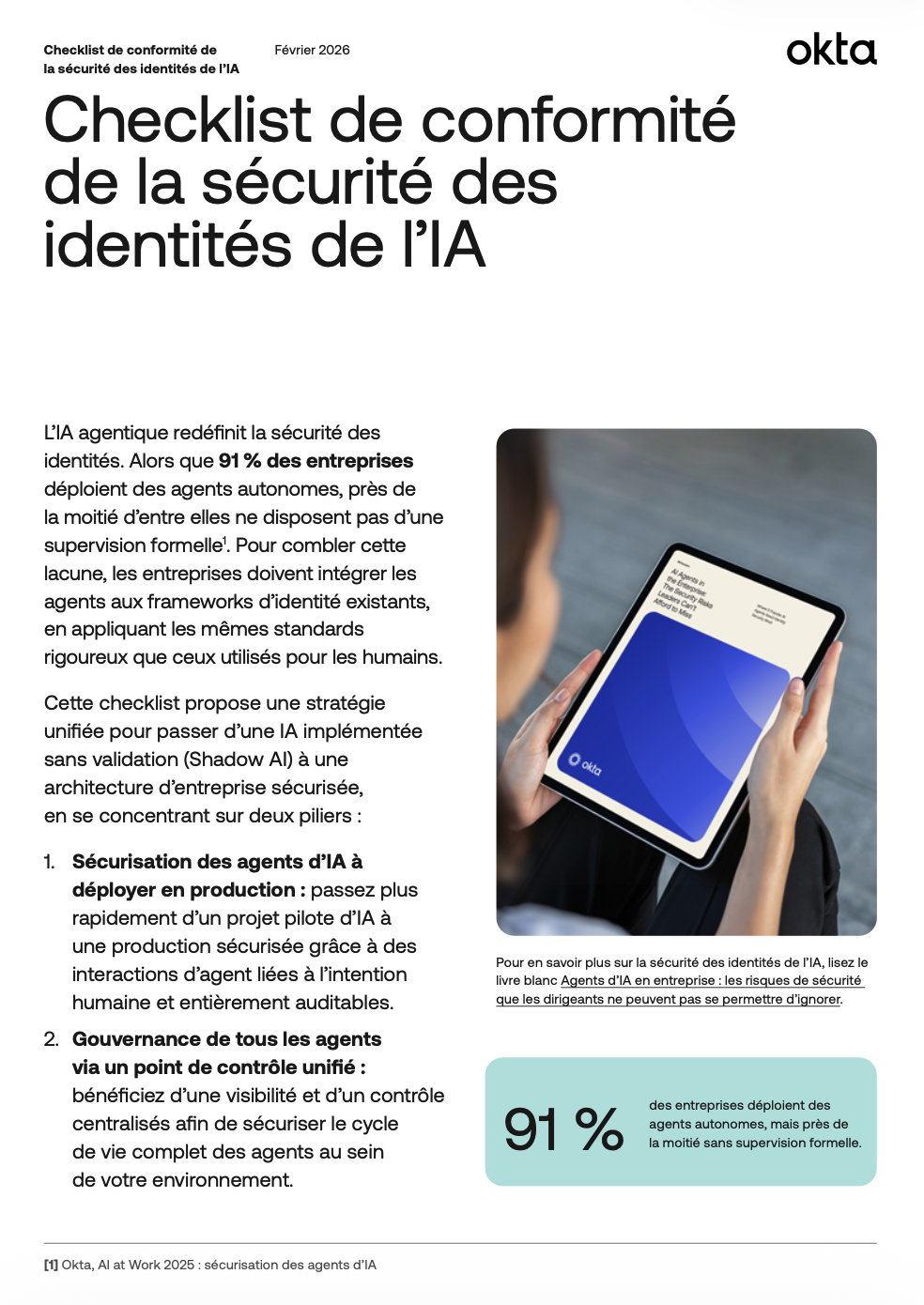 Checklist de conformité de la sécurité des identités de l’IA