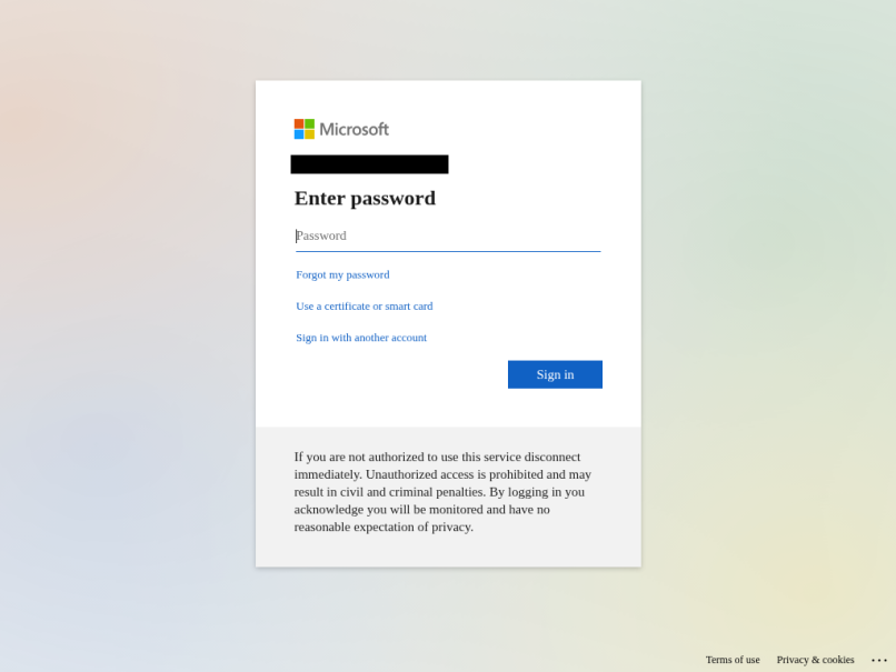標的のユーザーに提示された最終URLのスクリーンショット。悪意のあるサインインページが含まれています