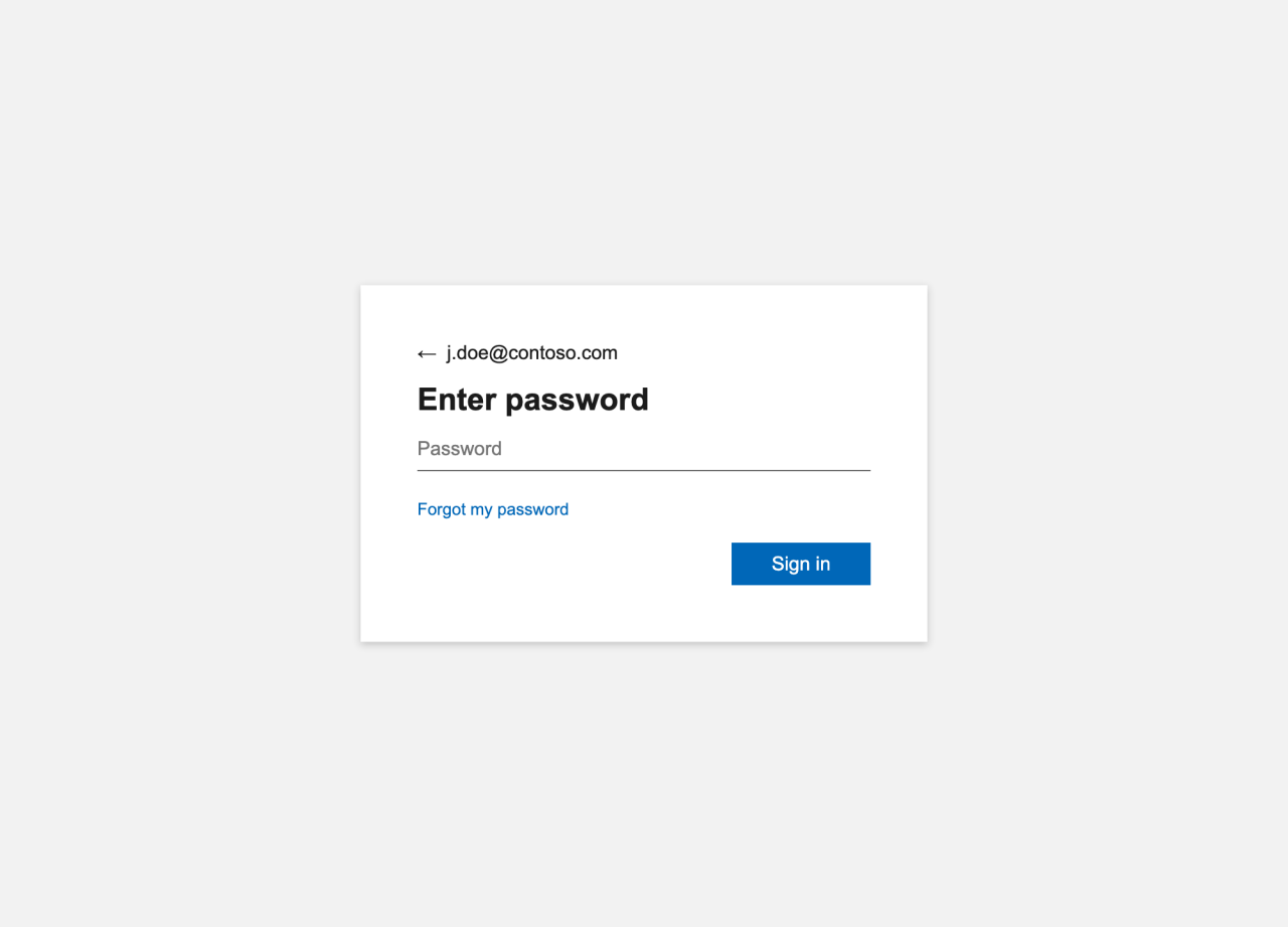 Figura 2. Página de desafío de contraseña O-UNC-066 de Microsoft, regenerada utilizando código extraído del kit de phishing. 