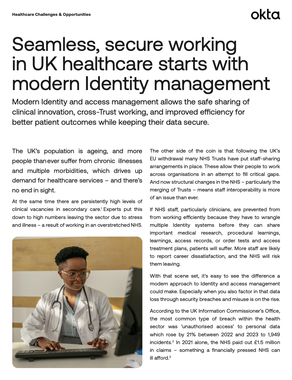 Thumbnail image for the Whitepaper Seamless, secure working in UK healthcare starts with modern Identity management