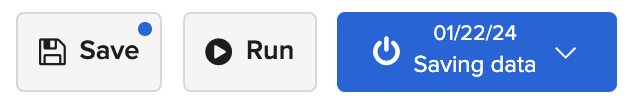 A user interface toolbar with buttons labeled Save and Run. 