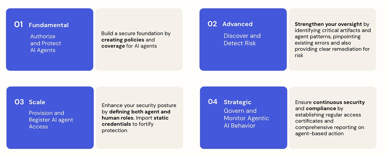 A visual chart outlining a four-step AI security framework. 