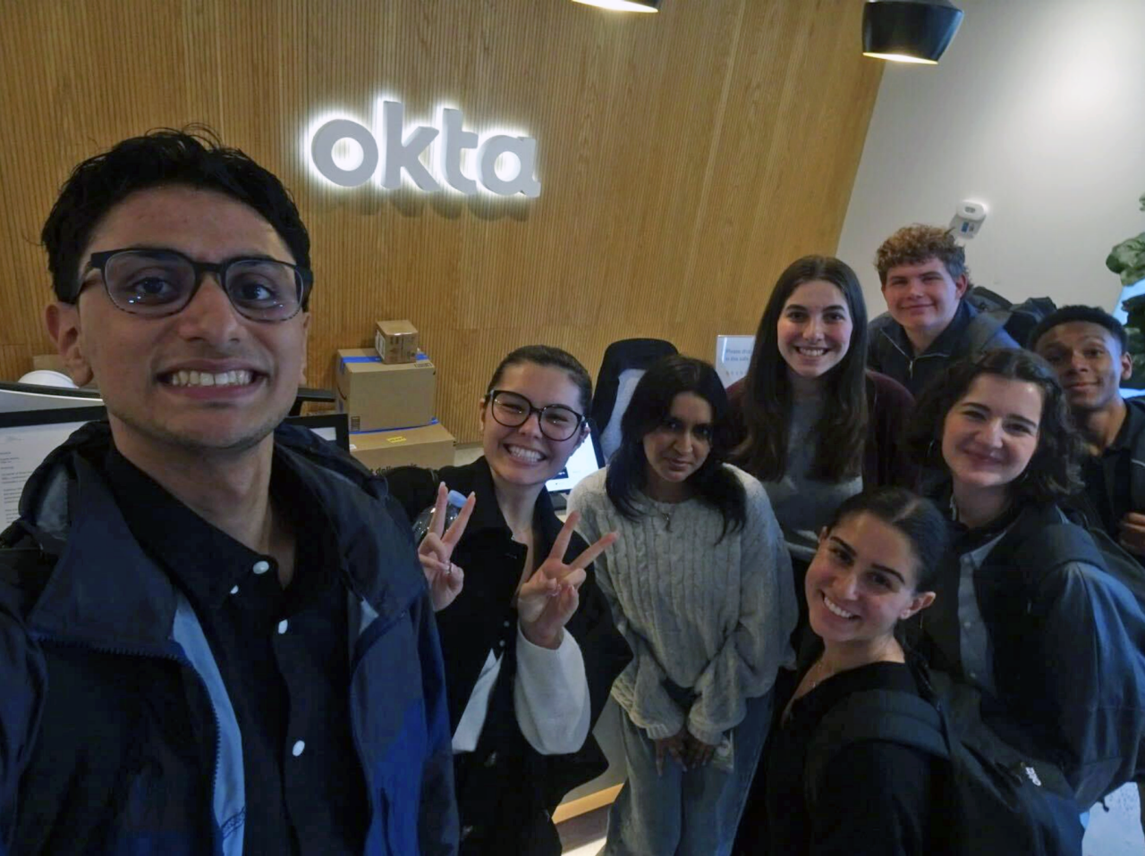 Amelia Smith with other interns in the Chicago office
