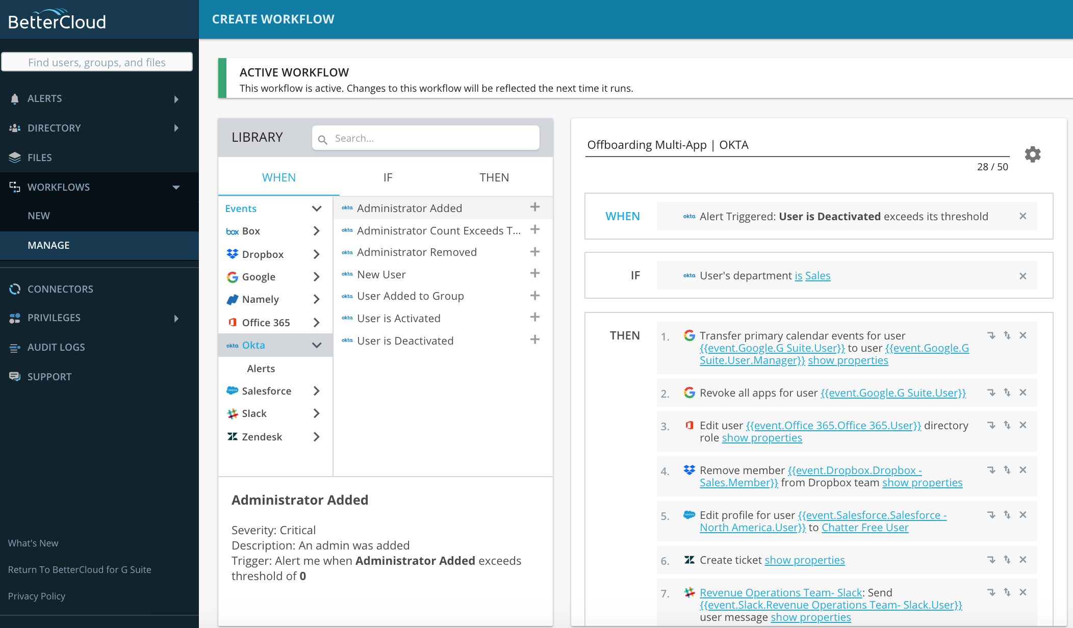 BetterCloud Console