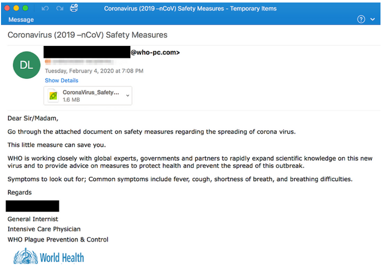 Okta coronavirus email attack