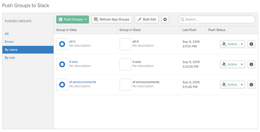 Push Groups Okta