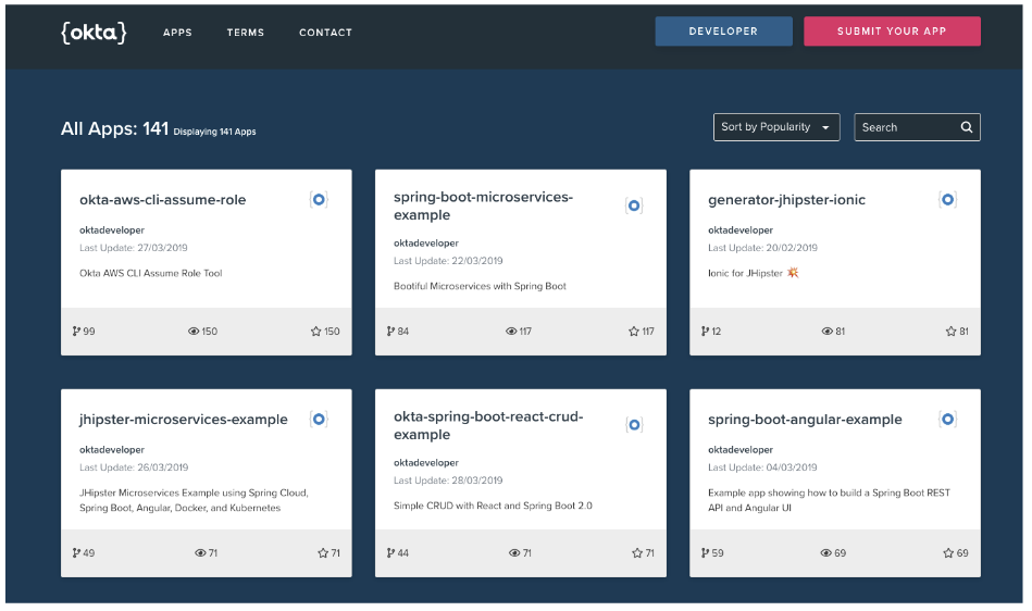 Okta Community toolkit UI