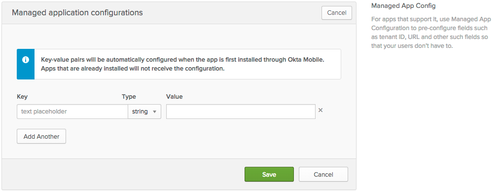 managed app configurations