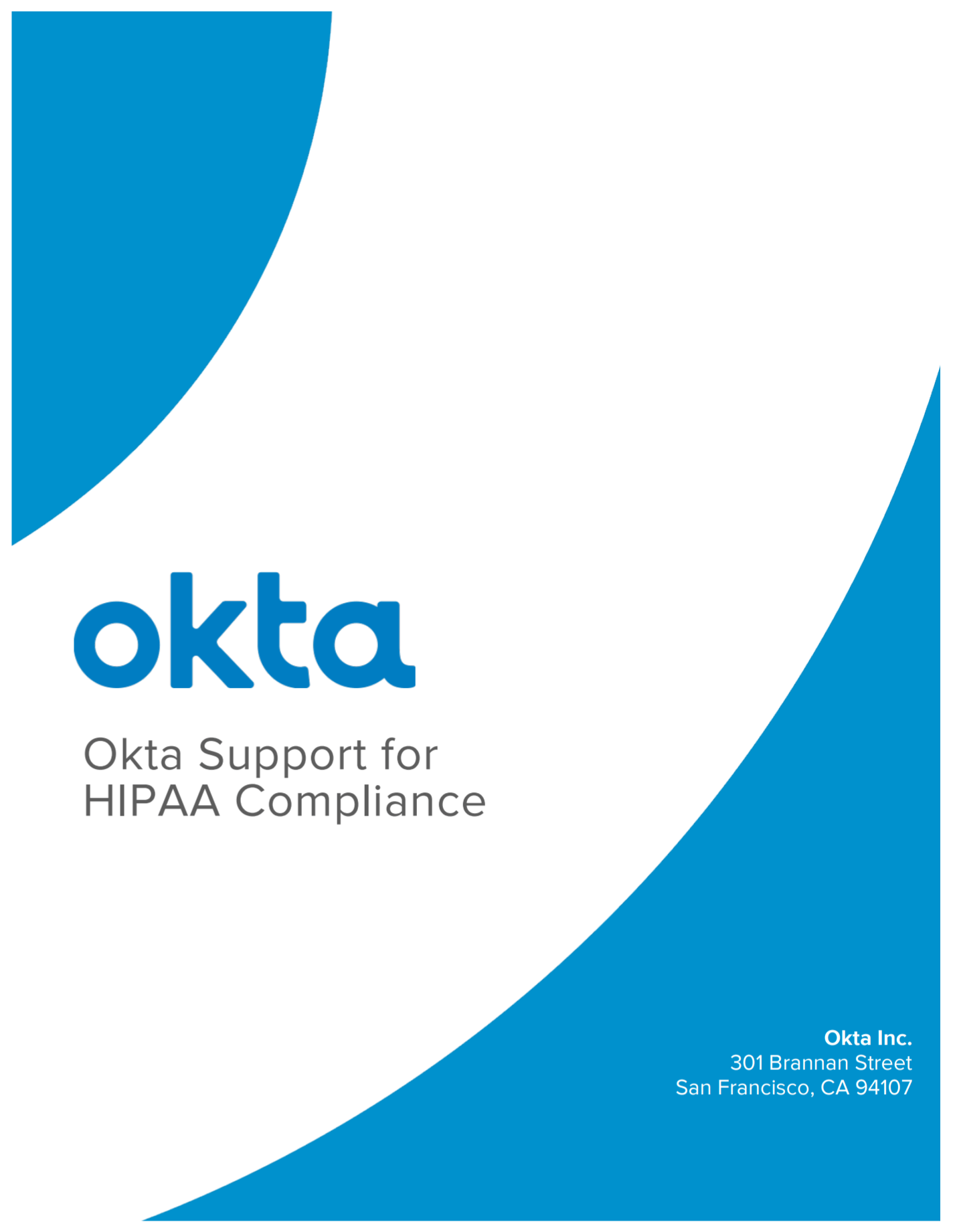 Okta Support for HIPAA Compliance.