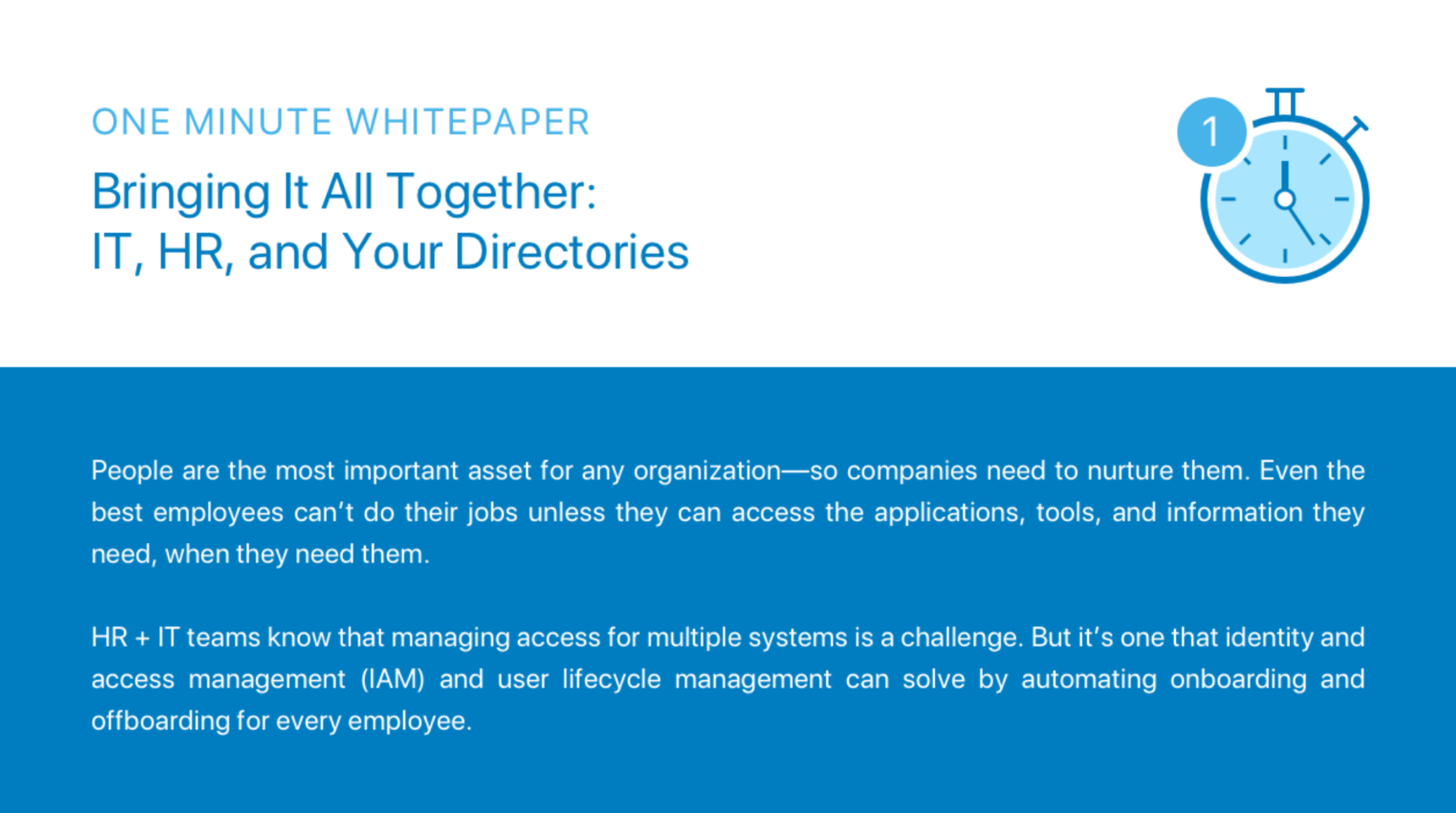 Bringing It All Together: IT, HR, and Your Directories.