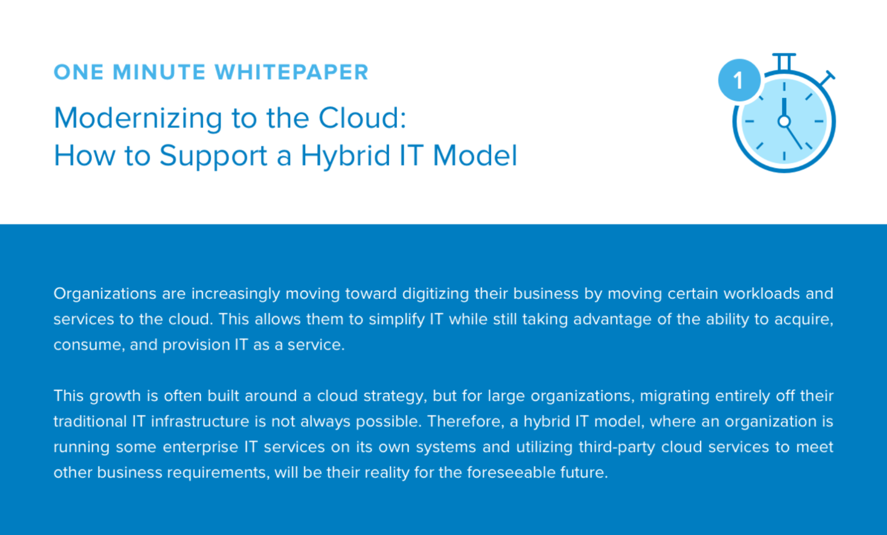 Modernizing the cloud to support a hybrid IT model.