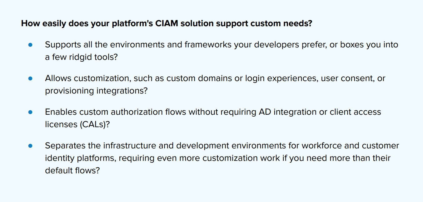 CIAM solution questions