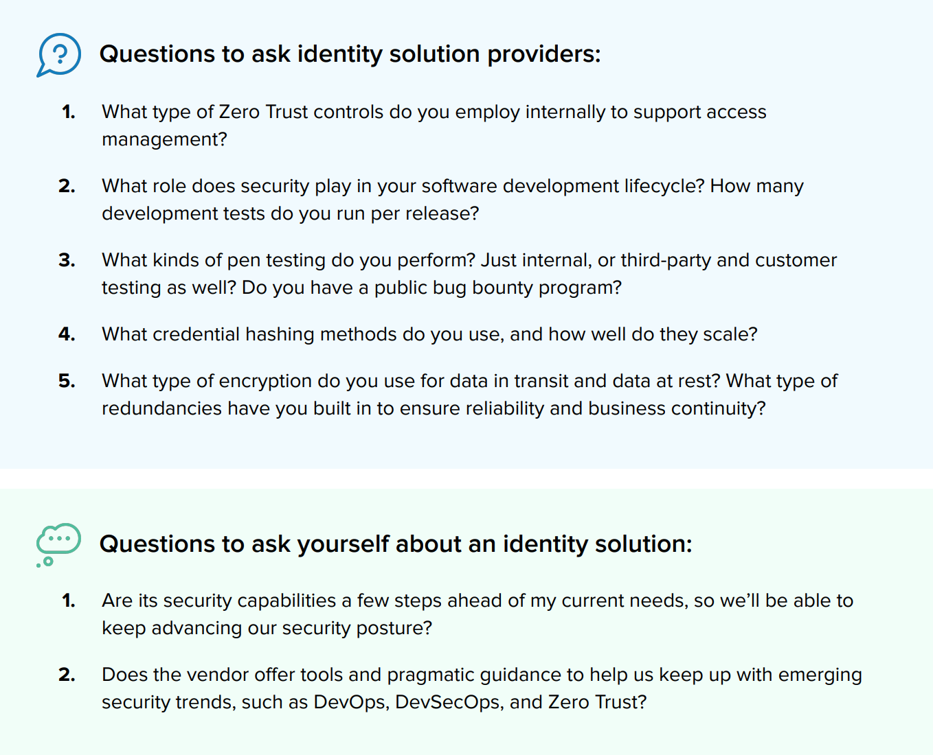 Identity Solution Questions