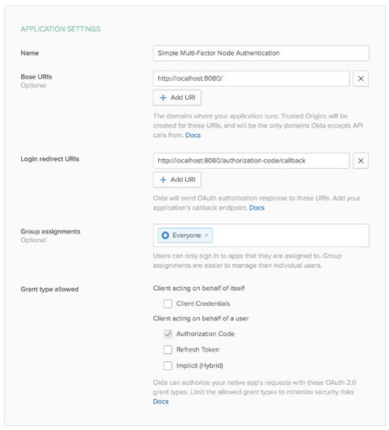 Application Settings