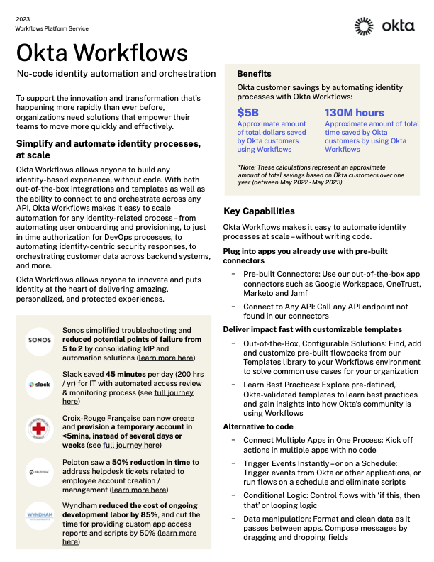 Okta Workflows Platform Service 2023-11 thumbnail