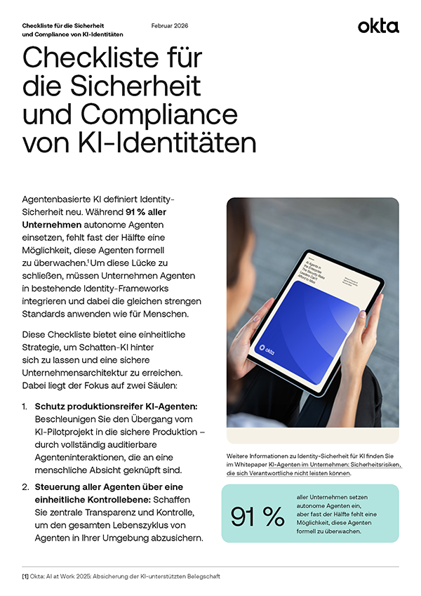 Checkliste für die Sicherheit und Compliance von KI-Identitäten 