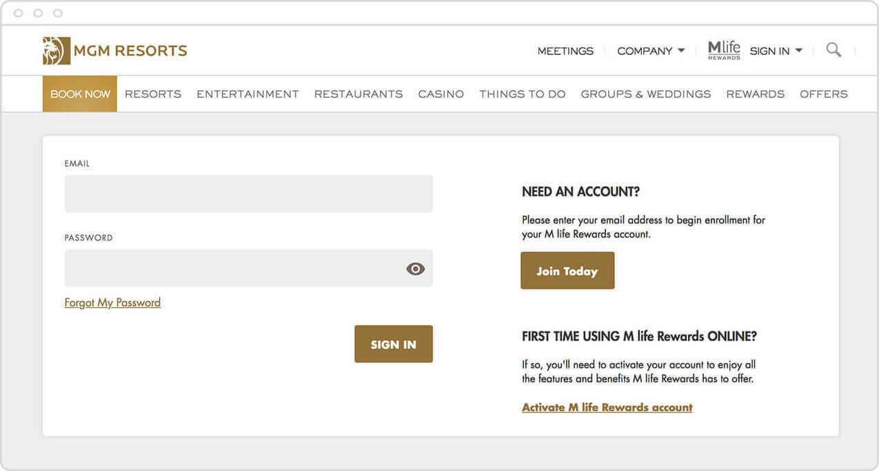 MGM M Life Sign-in