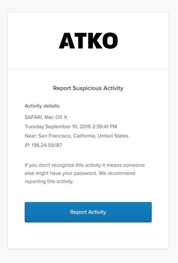 Report suspicious activity