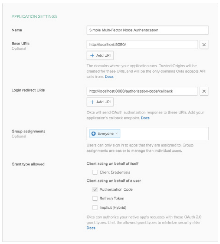 Application Settings