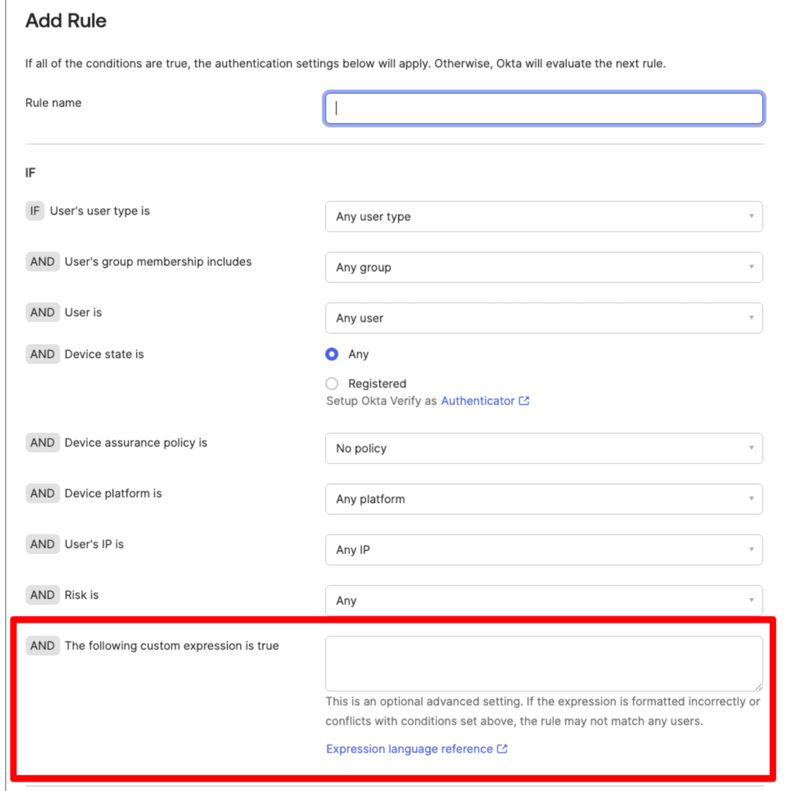 Add rule